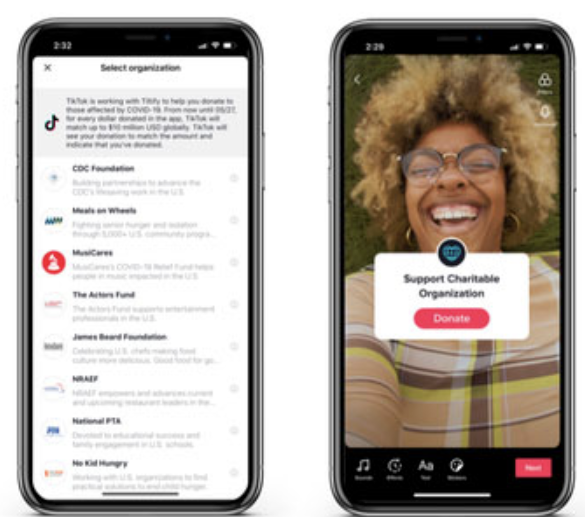 Creators can use TikTok Donation Stickers on their videos to solicit donations for their chosen charities.