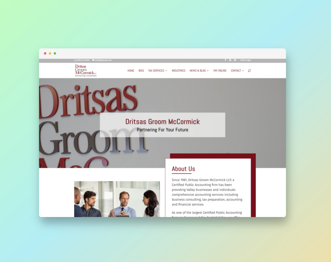 Dritsas Groom Mc Cormick LLP website screenshot