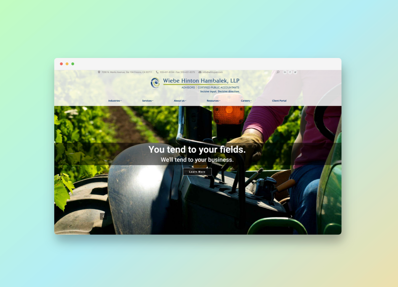 Wiebe Hinton Hambalek, LLP Fresno CPA firm website screenshot