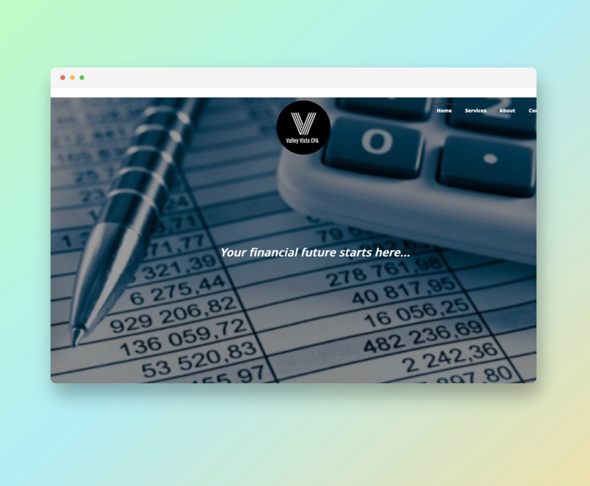 Valley Vista CPA Fresno, Clovis website screenshot