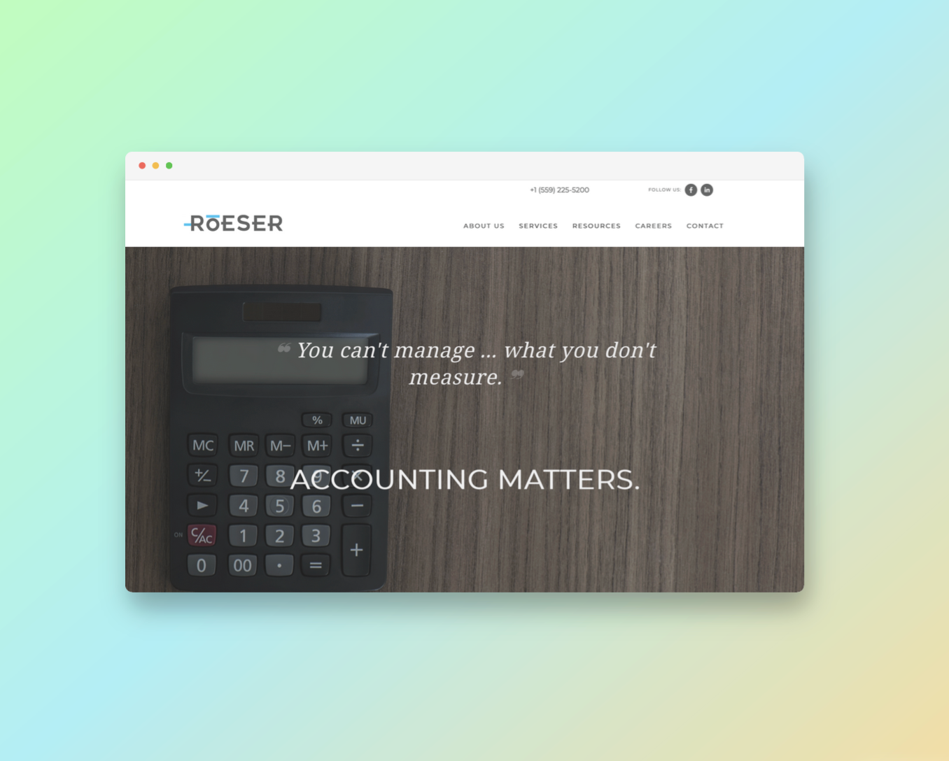 Roeser Accountancy Corporation website screenshot