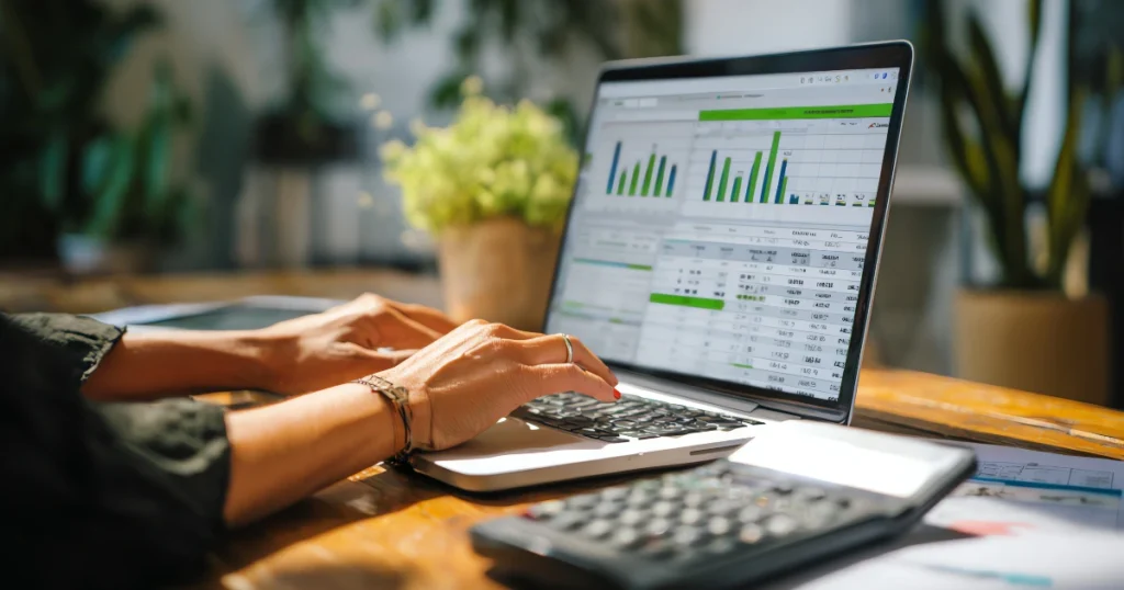 Accountant performing month-end reconciliation against a bank statement