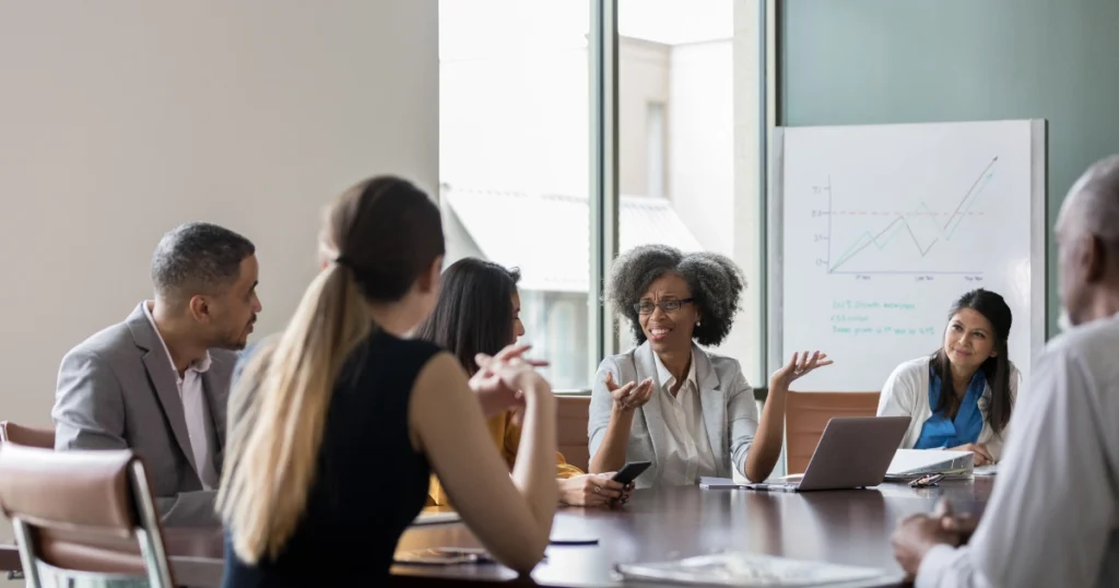Nonprofit board reviewing audited financial statements in California